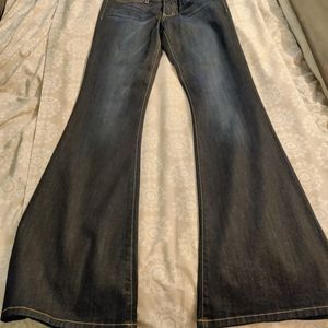 Flying Monkey Mid Rise Flare Blue Jeans